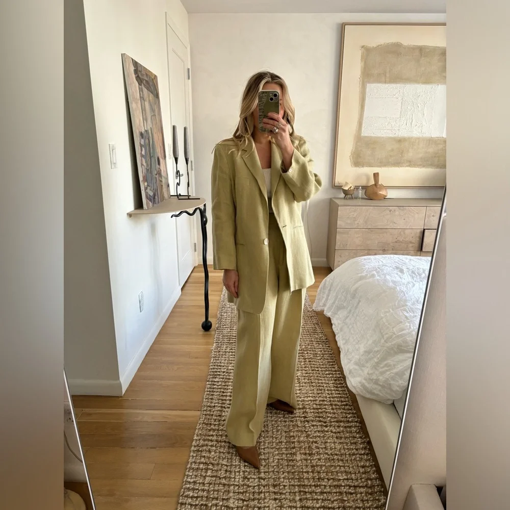 Massimo Dutti Limited Edition Linen Pant Suit size 6 - Picture 1 of 14